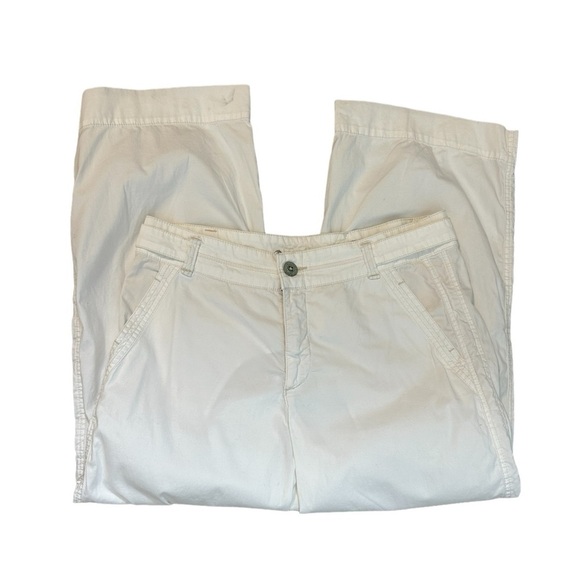 Anthropologie Hei Hei Wide Leg Cropped White Pants Size 30 Tall Boho Costal - Picture 7 of 9